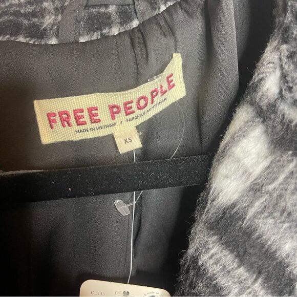 Free People Highlands Wool Coat in Salt & Pepper Revolve NWT XS - Picture 11 of 12